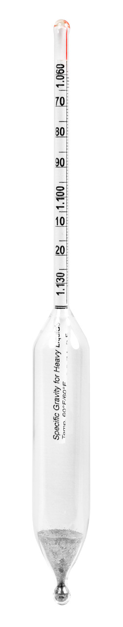 Specific Gravity Hydrometer, 1.060 to 1.130, 0.001 subdivisions, 165 mm