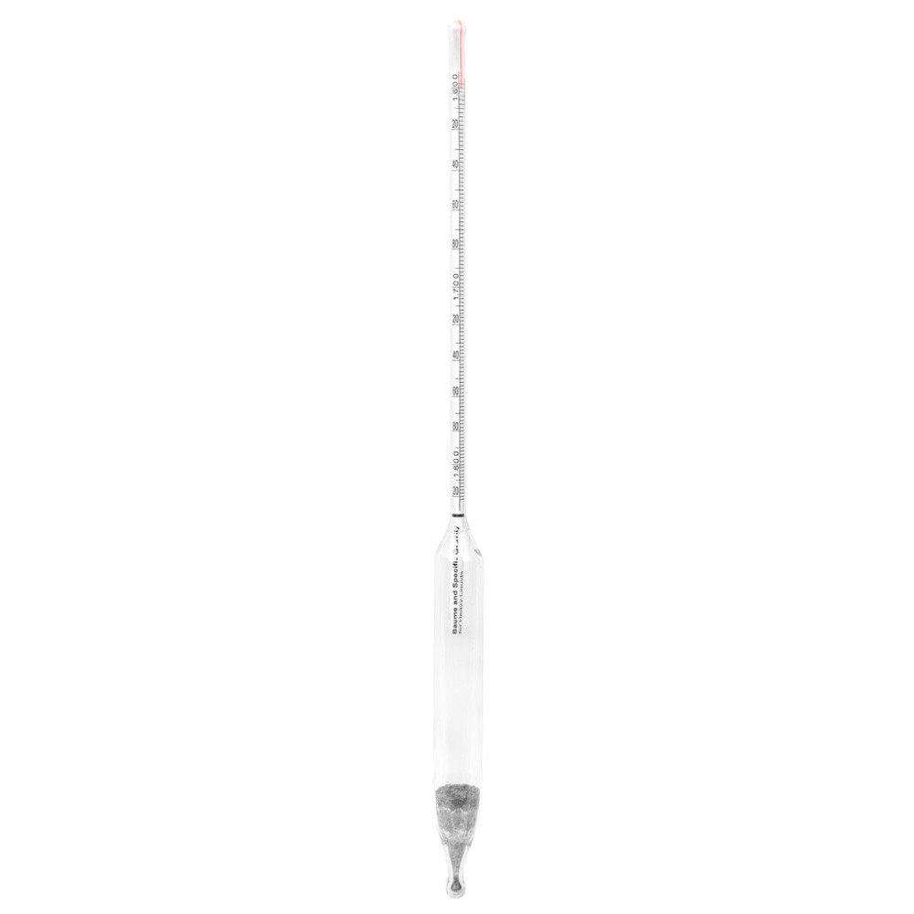 Dual Scale Hydrometer, Specific Gravity/Baume, 1.600 to 1.820, 55 to 65°, 305 mm