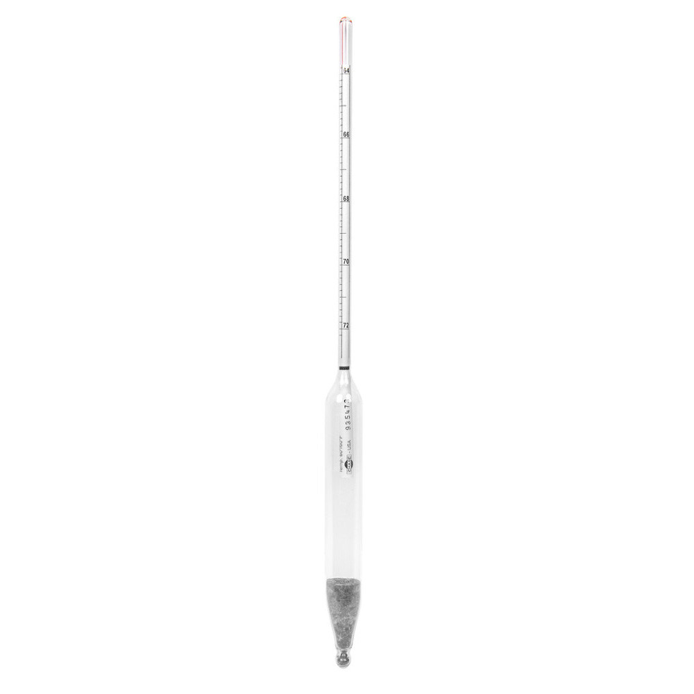 Dual Scale Hydrometer, Specific Gravity/Baume, 1.800 to 2.020, 64 to 72°, 305 mm