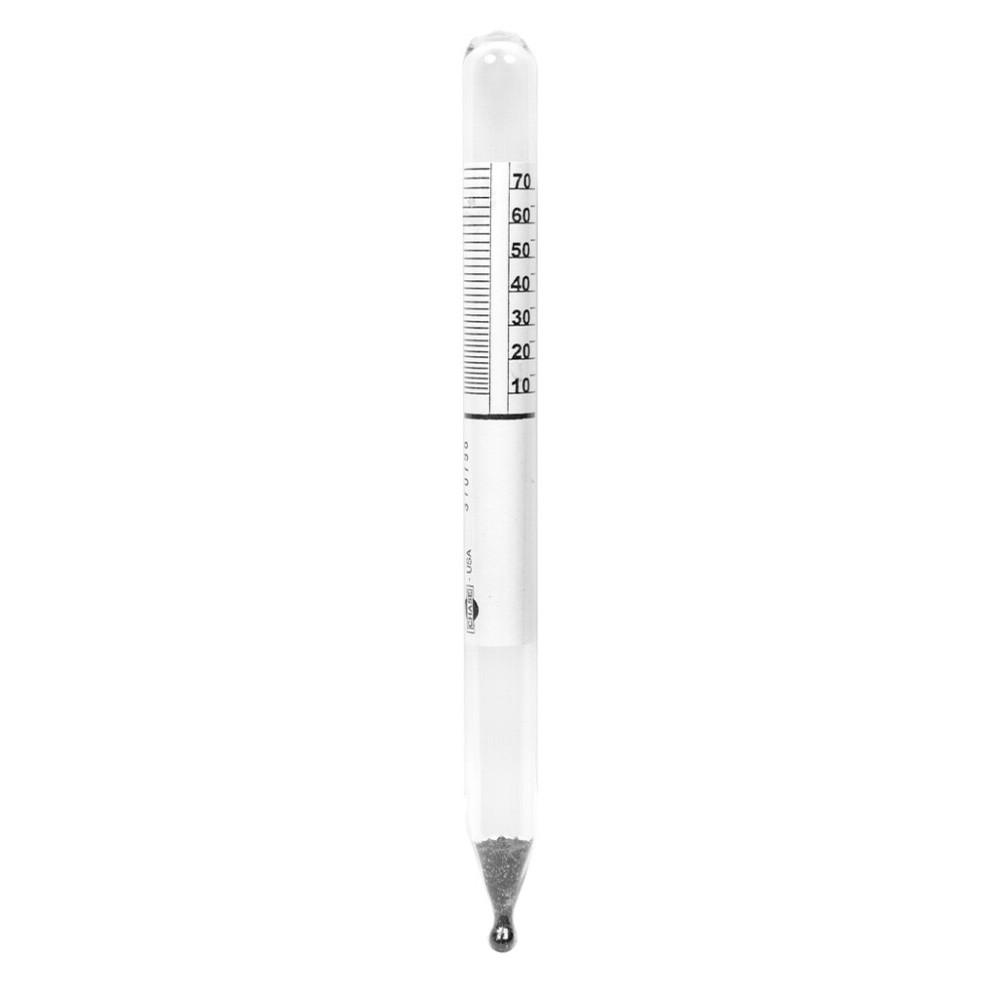 Dual Scale Hydrometer, Specific Gravity/Baume, 0.70 to 1.00, 10 to 70°, 165 mm
