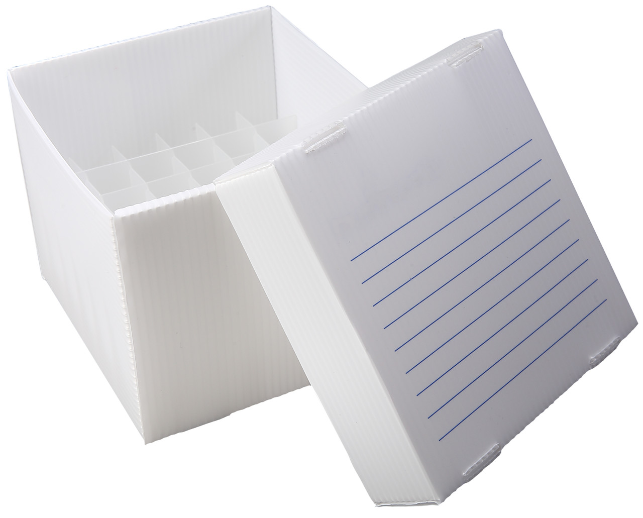 Corrugated Polypropylene Cryogenic Freezer Box, 15mL, 36-Place, Natural