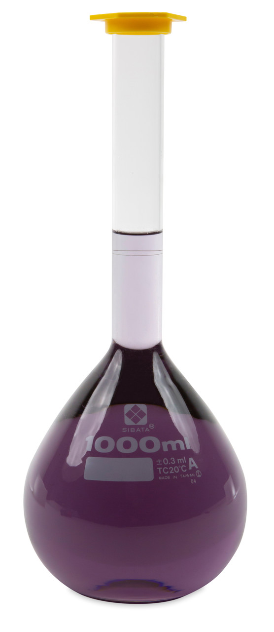 Volumetric Flask, Class A, Snap Cap, 1000 mL