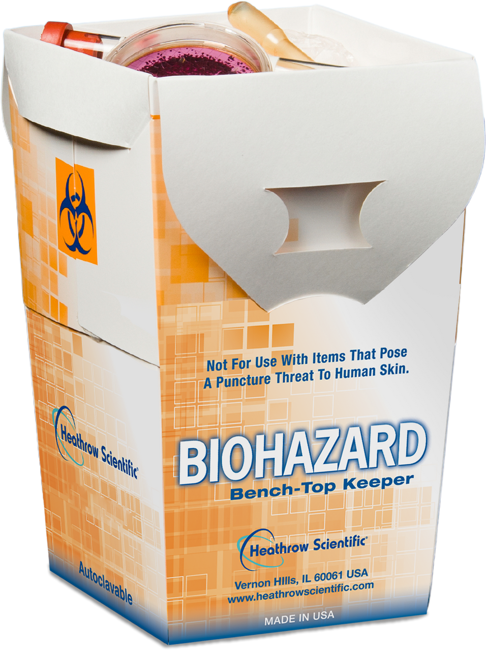 Biohazard Keeper Benchtop, Small Container, PK 100