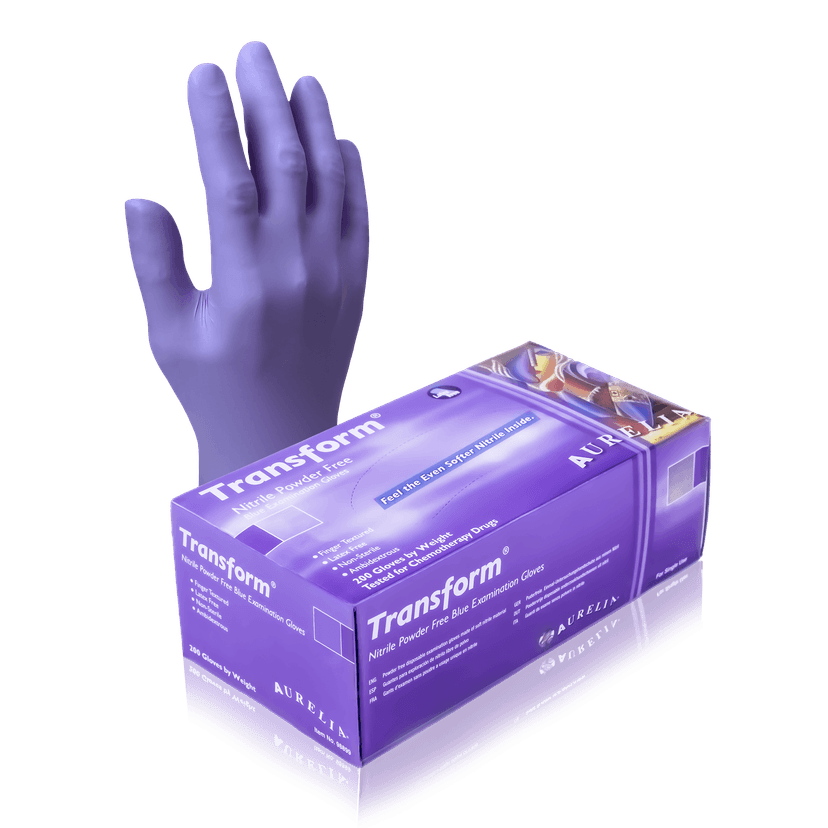 Aurelia Transform 98898 Nitrile Exam Gloves, Size Large, Case of 2,000 (10 Boxes x 200)