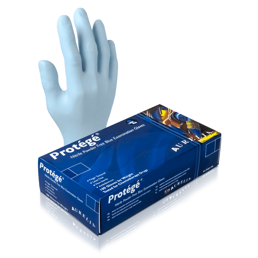 Aurelia Protégé 93997 Nitrile Exam Gloves, Size Medium, Case of 1,000 (10 Boxes x 100)