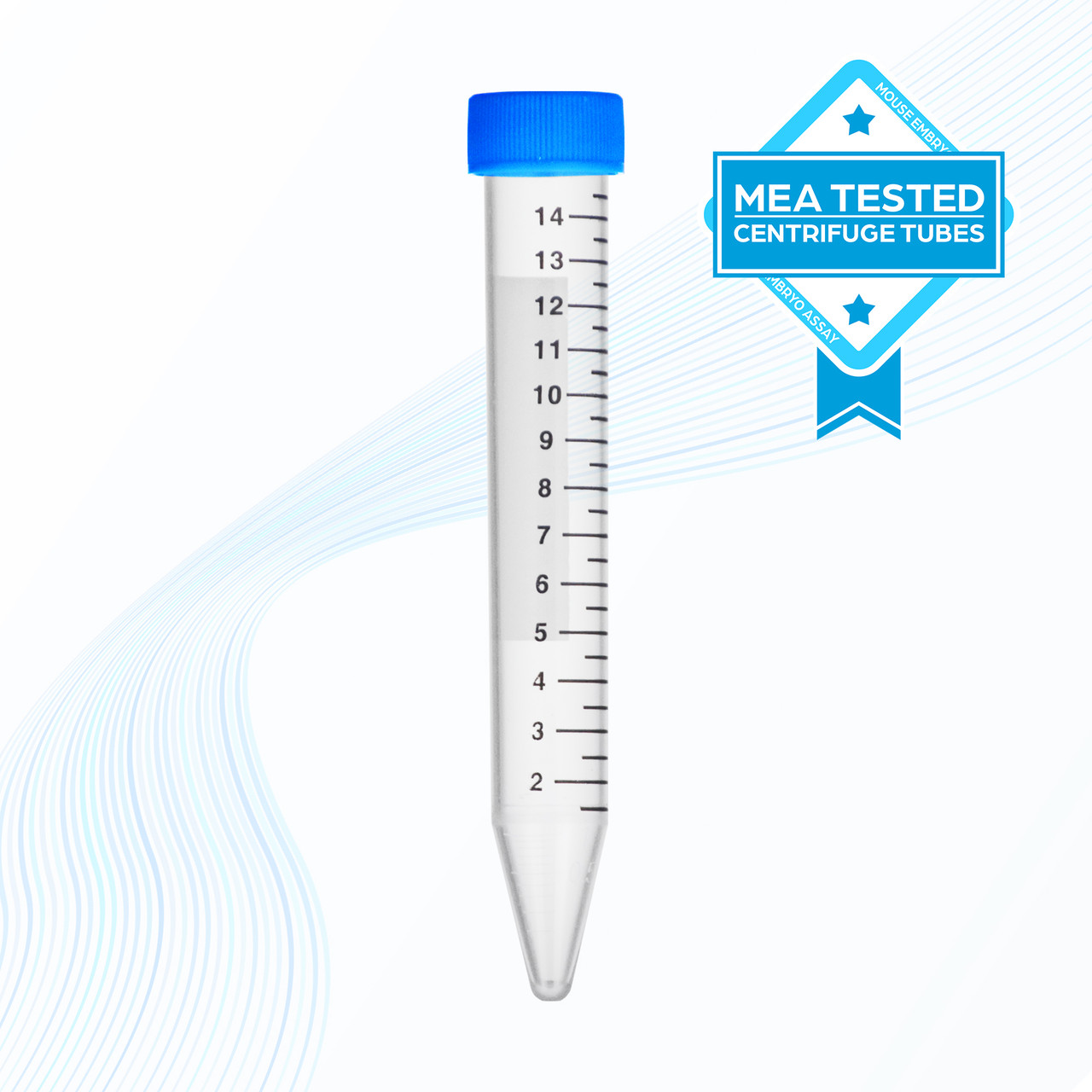 MTC Bio EmbryoGuard™ M6215 MEA Tested 15mL Centrifuge Tubes, Sterile — RNase/DNase/Pyrogen-Free