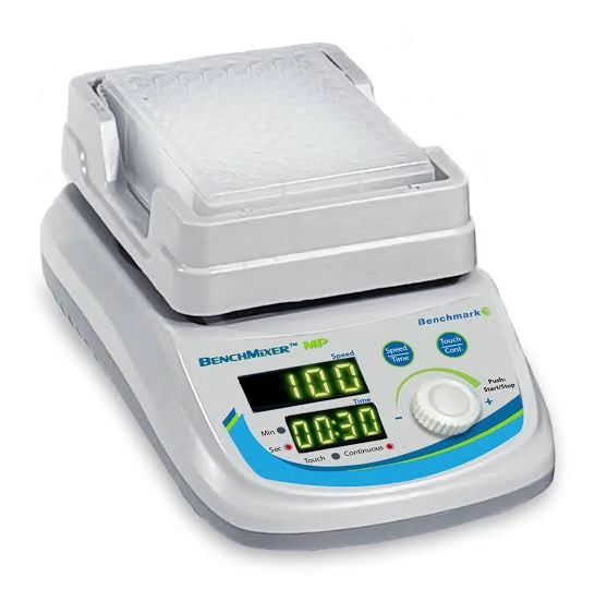 Benchmark Scientific BenchMixer™ MP Vortex Mixer | Microplates, Tubes & Touch Mode | Auto-Recognition | Programmable Timer 1 sec–999 min | Variable Speed 200–3000 RPM | All Accessories Included | Cat # BV1007