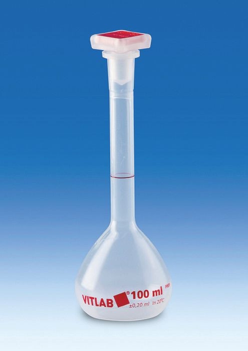 BRAND 67695 Volumetric Flask, PMP, Class B, with NS stoppers, PP, 1,000 ml