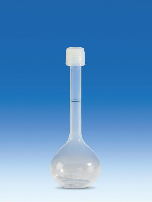BRAND 107397 Volumetric flasks, PFA, Class A, with screw cap, 100 ml