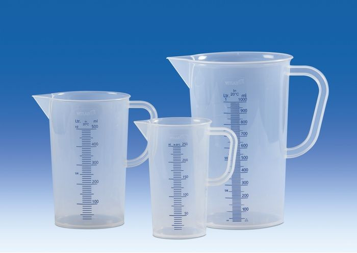 BRAND 447081 Graduated beakers, PP, molded blue graduations, 100 ml