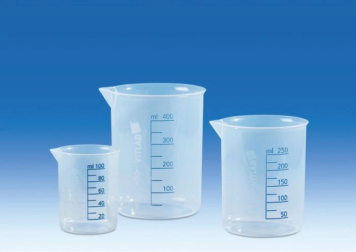 BRAND 608081 Griffin beakers, PP, molded blue graduations, 100 ml