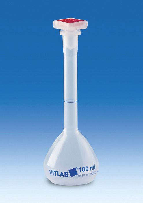 BRAND 671941 Volumetric flasks, PP, Class B with NS stoppers, PP, 25 ml