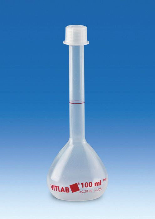 BRAND 675895 Volumetric flasks, PMP, Class B, with screw caps, PP, 500 ml