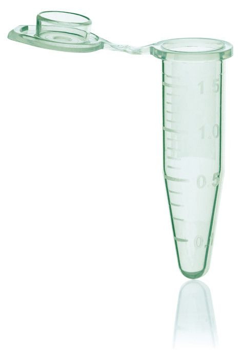 BRAND 780423 Microcentrifuge tubes, PP, 1.5 ml, with attached cap, green