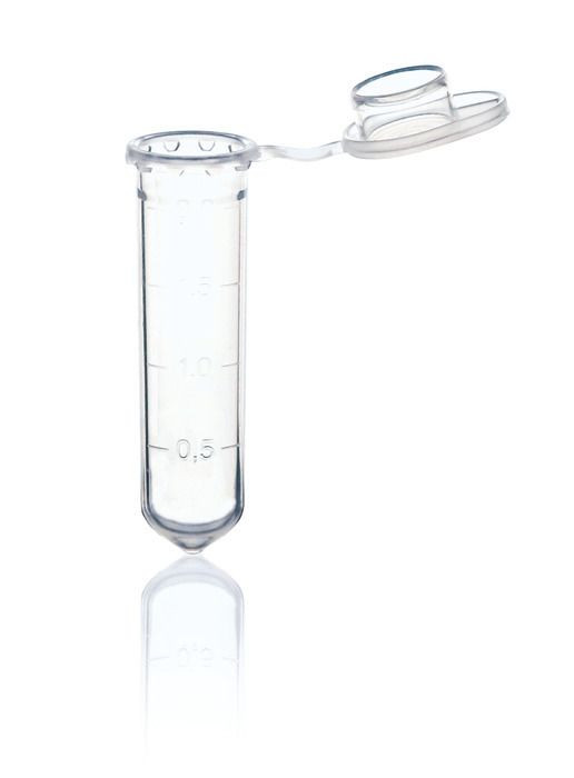 BRAND 780550 Microcentrifuge tubes, 2 ml, PP, with attached cap, transparent