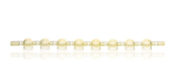 BRAND 781342 PCR Cap strips, PP, yellow