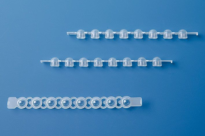 BRAND 781414 PCR 8-strip domed caps for full skirt PCR plates, clear, bag of 300