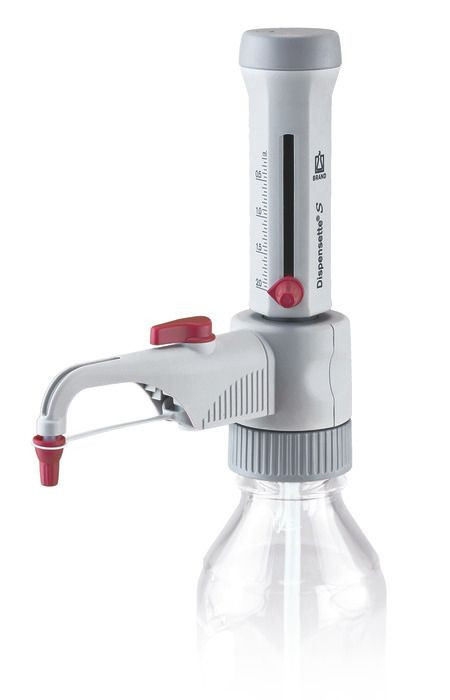 BRAND 4600121 Dispensette S Bottle-Top Dispenser, Analog-Adjustable, 0.2 ml - 2 ml, with recirculation valve