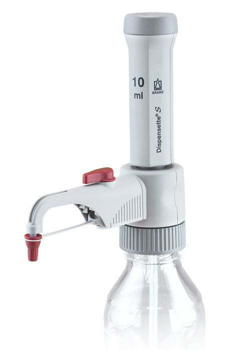 BRAND 4600241 Dispensette S Bottle-Top Dispenser, Fixed-Volume, 10 ml, with recirculation valve