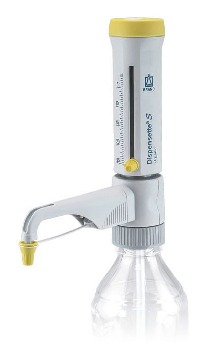 BRAND 4630150 Dispensette S Organic Bottle-Top Dispenser, Analog-Adjustable, 2.5 ml - 25 ml