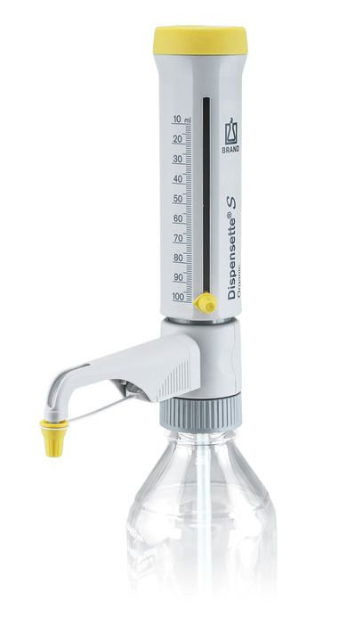 BRAND 4630170 Dispensette S Organic Bottle-Top Dispenser, Analog-Adjustable, 10 ml - 100 ml