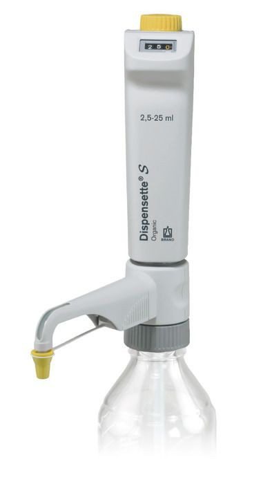 BRAND 4630350 Dispensette S Organic Bottle-Top Dispenser, Digital, 2.5 ml - 25 ml