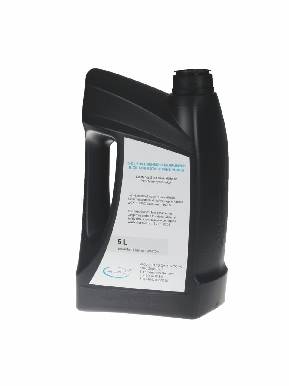 VACUUBRAND 20687011 B-Oil for Rotary Vane Pumps, 5 Liter Can