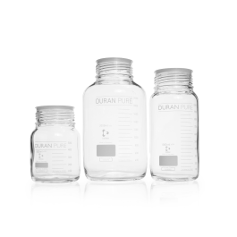 DURAN 818606301 PURE GLS 80 Bottle, wide mouth, clear, with protective cover, without screw cap and pouring ring, 2000