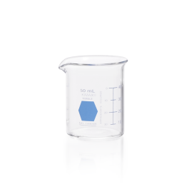 Kimble 14000B-50 KIMAX Colorware Beaker, low form, with spout, Blue, 50 mL, Case of 12