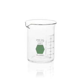 Kimble 14000G-250 KIMAX Colorware Beaker, low form, with spout, Green, 250 mL, Case of 12