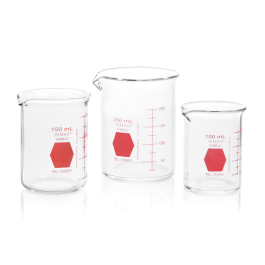 Kimble 14000R-1000 KIMAX Colorware Beaker, low form, with spout, Red, 1000 mL, Case of 6