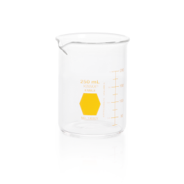 Kimble 14000Y-250 KIMAX Colorware Beaker, low form, with spout, Yellow, 250 mL, Case of 12
