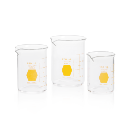 Kimble 14000Y-400 KIMAX Colorware Beaker, low form, with spout, Yellow, 400 mL, Case of 12
