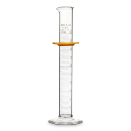 Kimble 20024-100 KIMAX Graduated Cylinder, Class B, with White Single Metric Scale and Bumper, 100mL, Case of 24