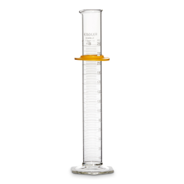 Kimble 20024-250 KIMAX Graduated Cylinder, Class B, with White Single Metric Scale and Bumper, 250mL, Case of 12