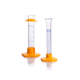 Kimble 20025H-50 KIMAX Educational Graduated Cylinder, Blue Scale, with Plastic Base and Bumper, 50mL, Case of 24