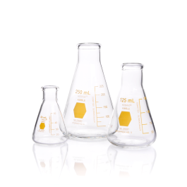 Kimble 26500Y-250 KIMAX Coloware Erlenmeyer Flask, Yellow, 250 mL, Case of 12