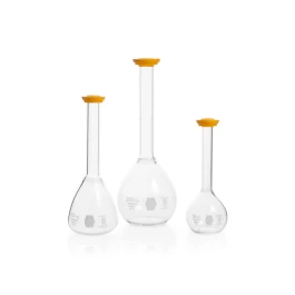 Kimble 28010-200 KIMAX Volumetric Flask, Snap Cap, 200 mL, Case of 12