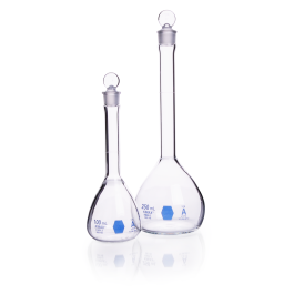 Kimble 28014B-500 KIMAX Colorware Volumetric Flask, Class A, Blue, 500 mL, Case of 6