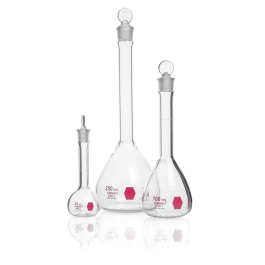 Kimble 28014PNK-250 KIMAX Colorware Volumetric Flask, Class A, Pink, 250 mL, Case of 6