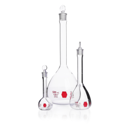 Kimble 28014R-25 KIMAX Colorware Volumetric Flask, Class A, Red, 25 mL, Case of 6