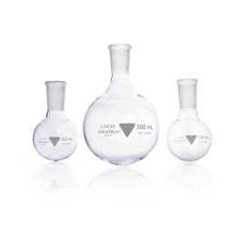 Kimble 55285-1000 ValueWare Round Bottom Flasks, 1000 mL, Case of 10