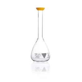 Kimble 58008-100 ValueWare Volumetric Flask, Class A, with Polyethylene Snap Cap, 100 mL, Case of 12