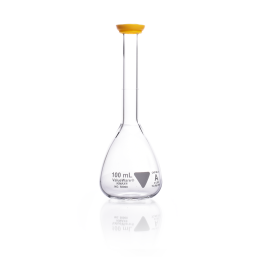 Kimble 58008-250 ValueWare Volumetric Flask, Class A, with Polyethylene Snap Cap, 250 mL, Case of 12