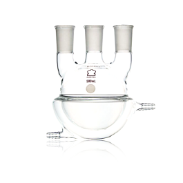 Kimble 609500-0524 KONTES Jacketed Three Vertical Neck Round Bottom Flask, 500 mL