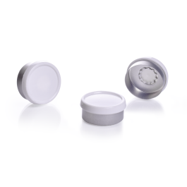 Kimble 73843A-20 Flip Cap Unlined Aluminum Seals, 20 mm, White, Case of 1,000