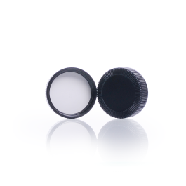 Kimble 75201G-70400 Black Phenolic Screw Thread Caps, Pulp/Vinyl Liner liner, 70-400, Case of 144