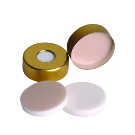 MicroLiter 20-0051MLS µL 20 mm Crimp Seal With Septa, Steel Crimp Seals Apron, Tan PTFE / White Silicone, 0.130”, Standa