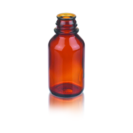 Wheaton 219885 WHEATONMedia / Lab Bottle, non graduated, without cap, amber, 125 mL, Case of 48