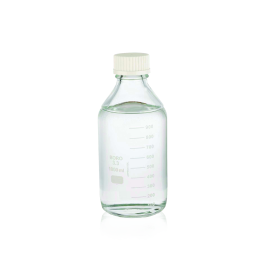 Wheaton 219939 LAB 45 Safety Coated Media / Reagent Bottle, Clear, Graduated, 500 mL with cap and pouring ring, Case